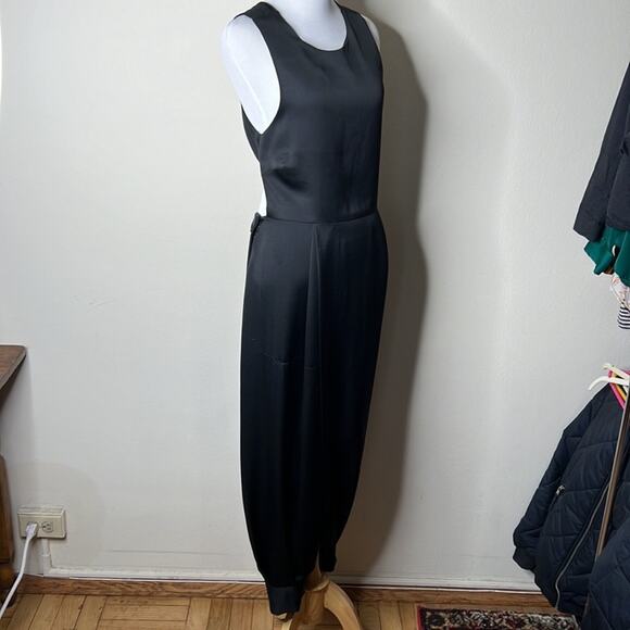 Zara Black Satin Open Back Jumpsuit - Picture 6 of 9